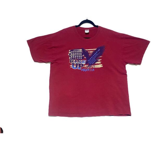 Rise Up America T-Shirt Men's XL Red Short Sleeve Gildan Heavy Cotton - Picture 5 of 5